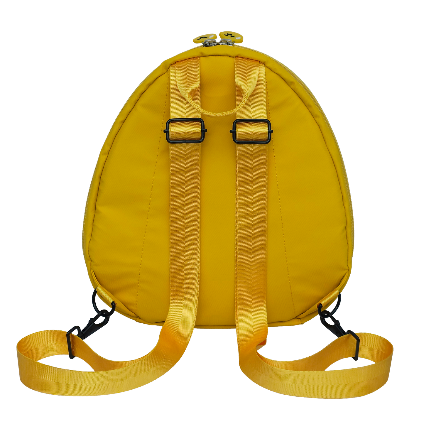 Ldb Ledback Buddy Smart LED Backpack in Lemon Drop Yellow shown from the back isolated on a transparent background.
