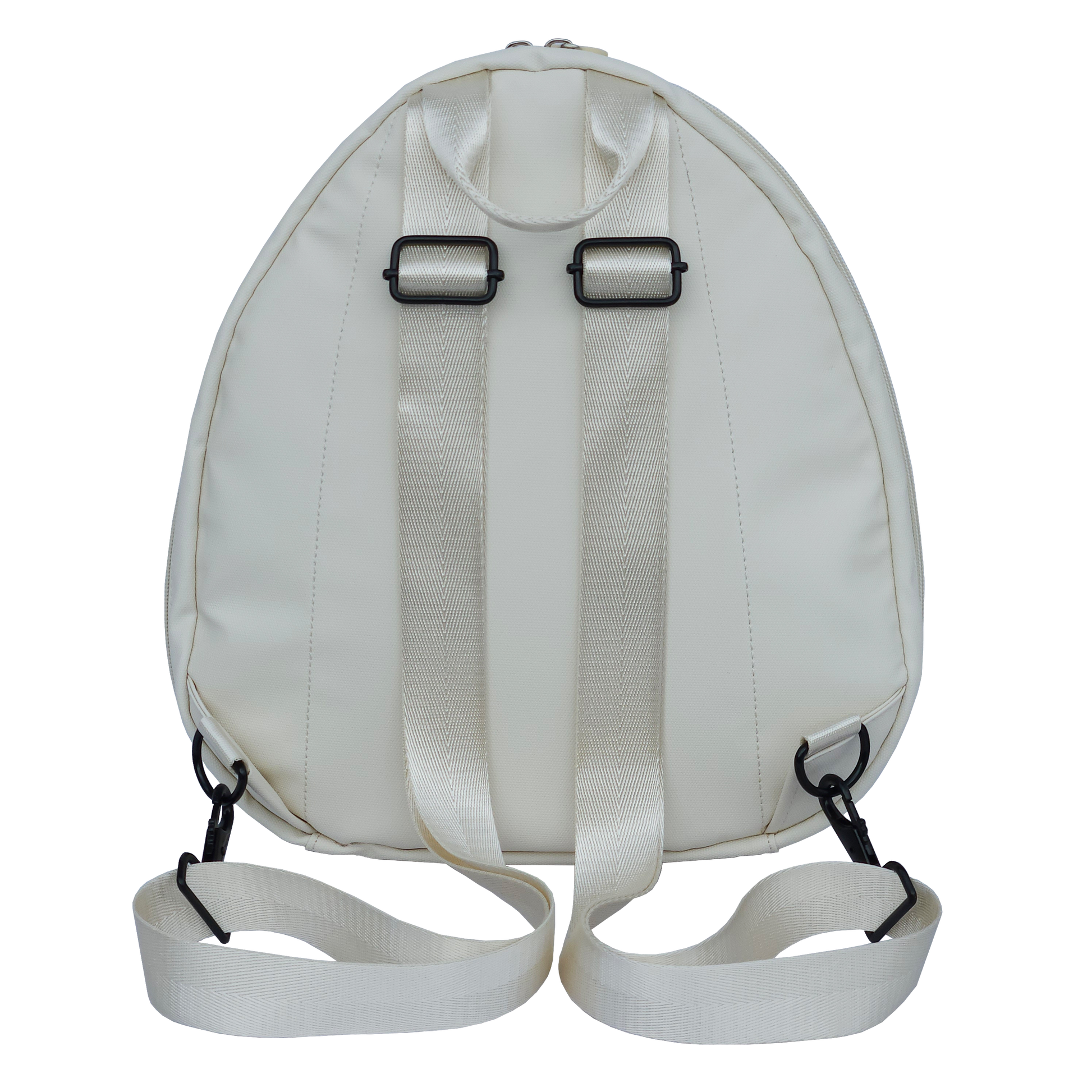 Ldb Ledback Buddy Smart LED Backpack in Whipped Cream White shown from the back isolated on a transparent background.